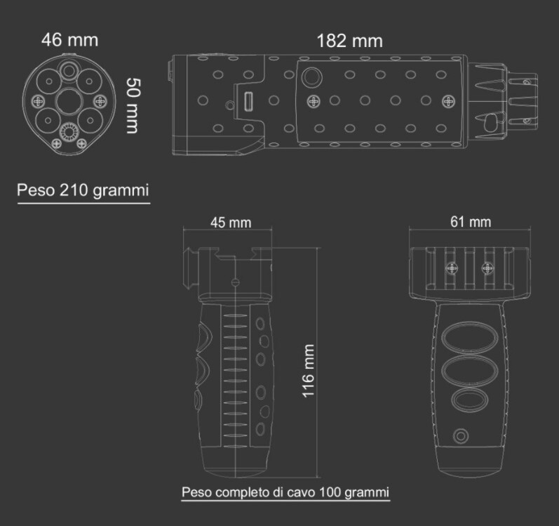 Dimensioni laserled modello kit XS